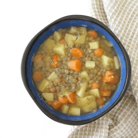 Healthy Easy Lentil Soup (vegan, oil free, gluten free)