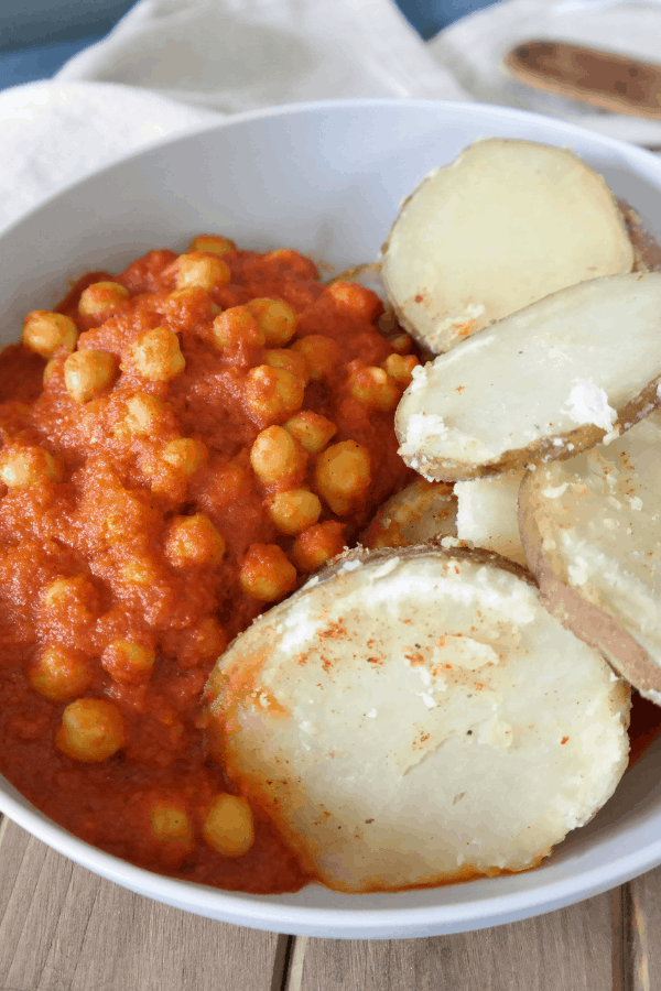 healthy vegan curried chickpeas done in 25 minutes and budget friendly with high plant based protein