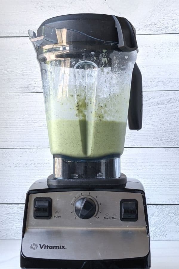 blended broccoli smoothie in vitamix