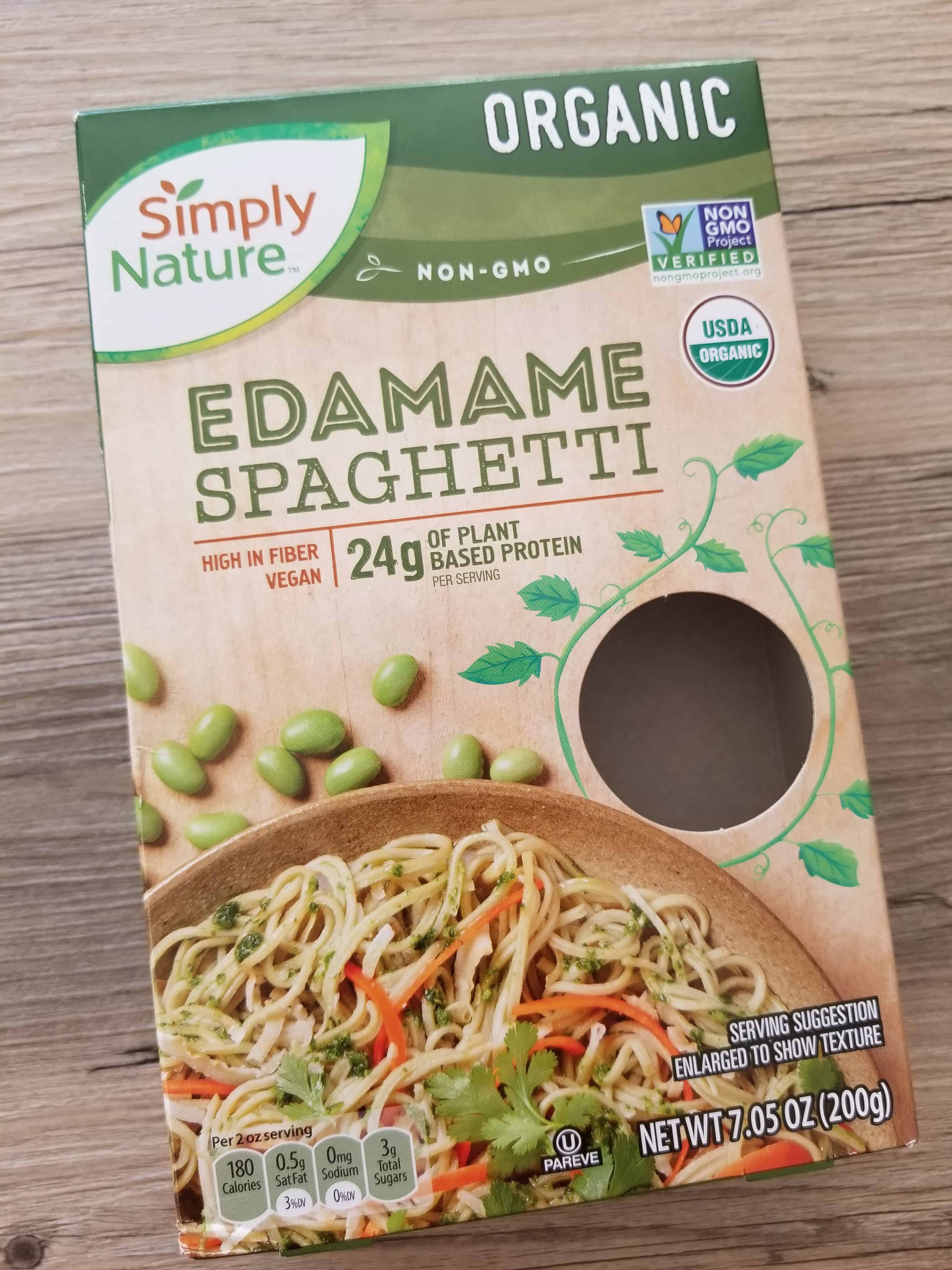 Aldi's simply nature organic edamame spaghetti non gmo gluten free vegan high protein