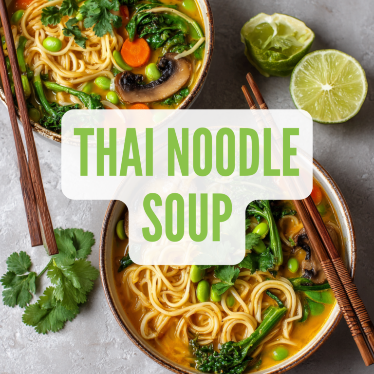 vegan high protein thai noodle soup