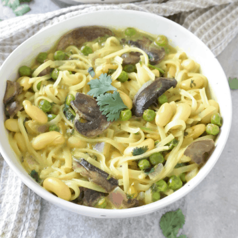 Easy Vegan Thai Soup (high protein, gluten free, oil free)