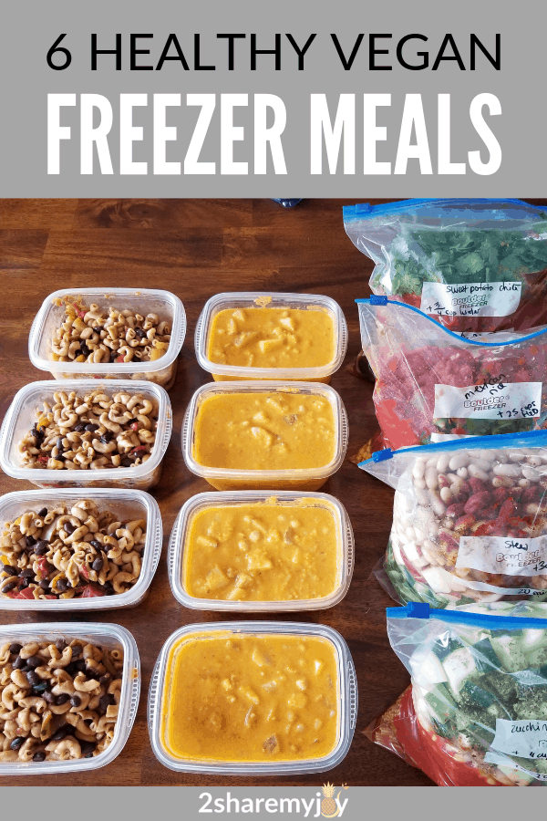 Healthy vegan freezer meals for easy vegan meal prep and busy worknights