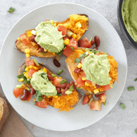 Healthy Mexican Stuffed Sweet Potatoes (VEGAN)