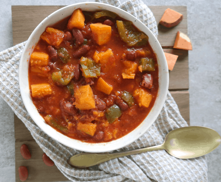 Easy Vegan Sweet Potato Chili (oil free, gluten free, instant pot)