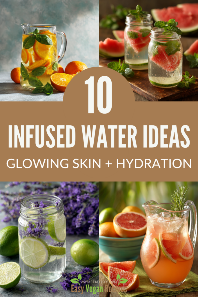 Glow from the inside out with these 10 infused water recipes! 💧✨ Each refreshing blend combines fruits, herbs, and citrus for naturally radiant skin and better hydration. From lemon-cucumber to peach-basil, these drinks make water exciting again. Click to read all the recipes and start your glow-up hydration routine today!