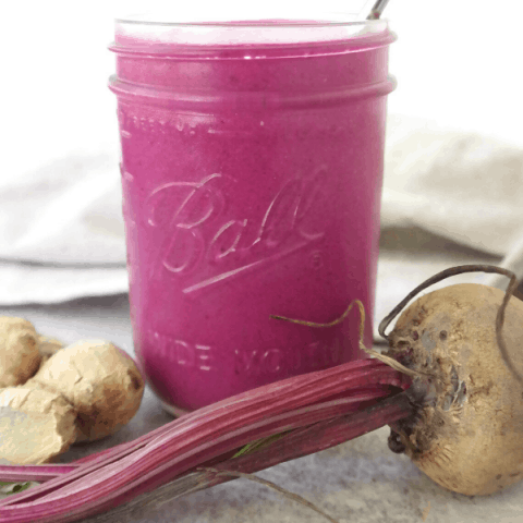 Refreshing Ginger Lemon Red Beet Smoothie Recipe {vegan, plant based}