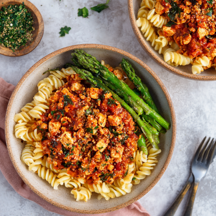 protein vegan tofu bolognese recipe