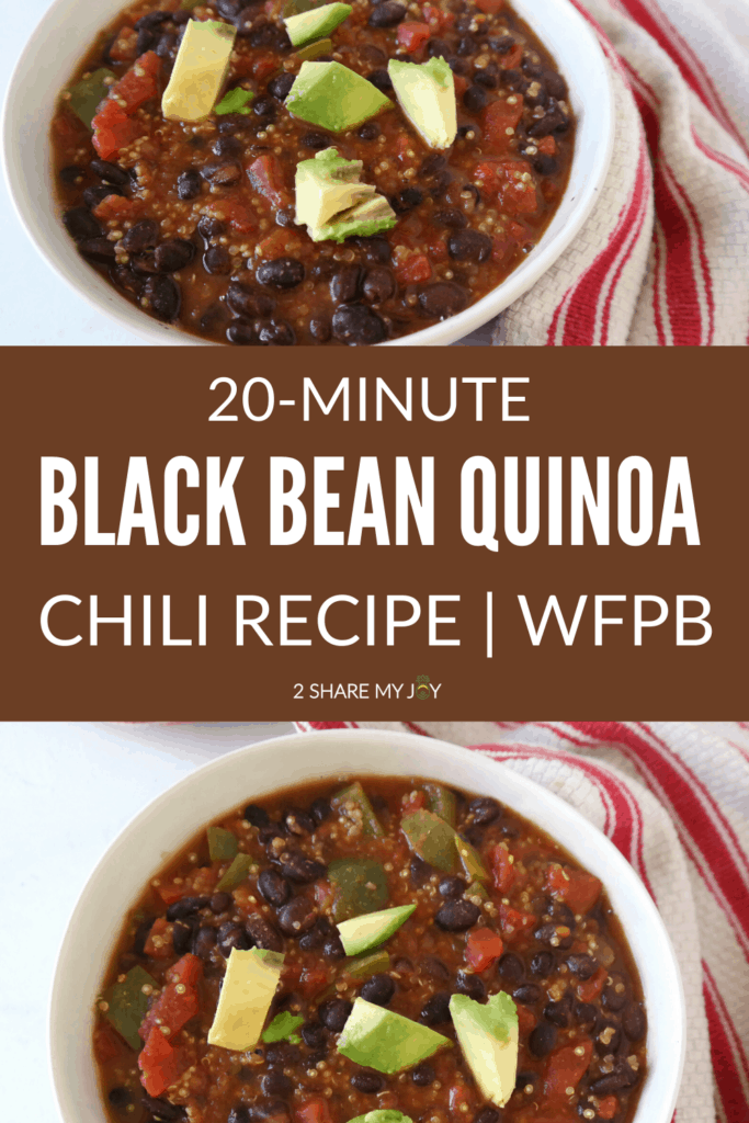 Quick Black Bean Quinoa Chili Recipe (vegan, 20 minutes)