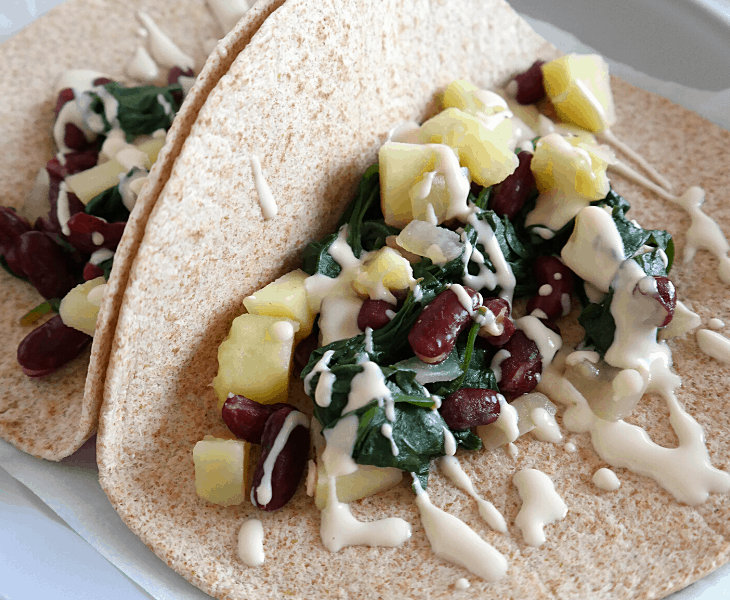 Spinach Potato Tacos (Vegan, 30 Minutes)