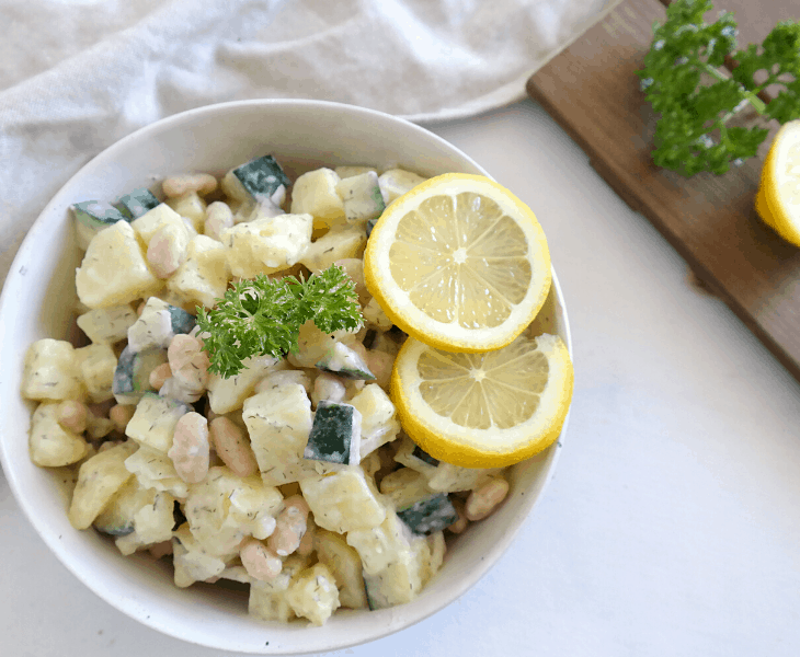 Greek Potato Salad {vegan, oil free}