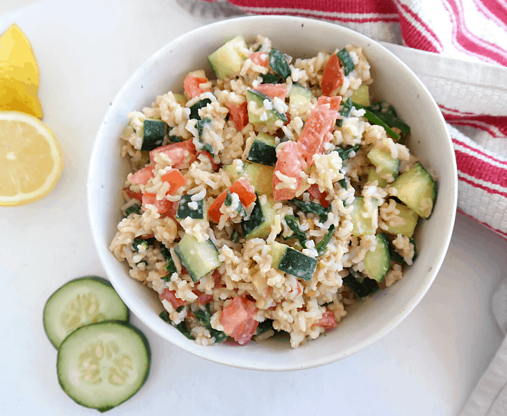 Vegan Rice Salad {Mediterranean, Oil Free}