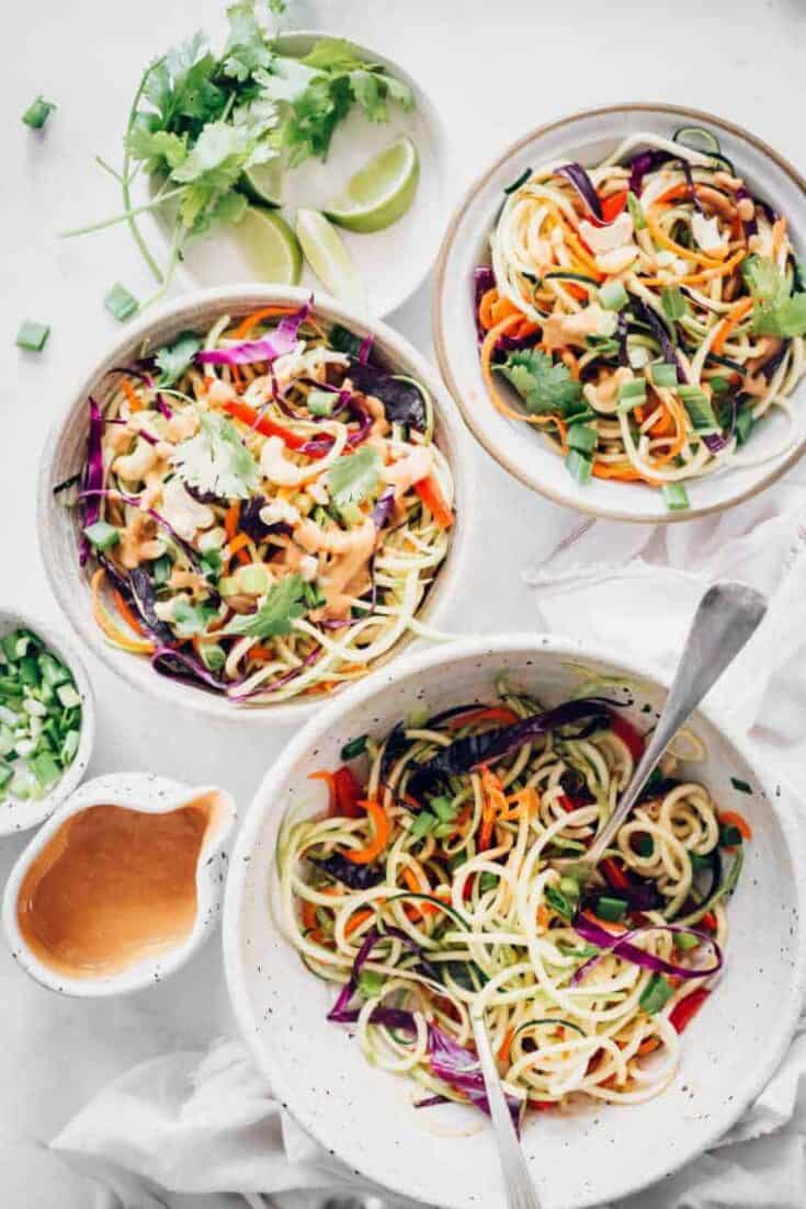 Image for Best Raw Vegan Pad Thai With Zucchini + Spicy Peanut Sauce