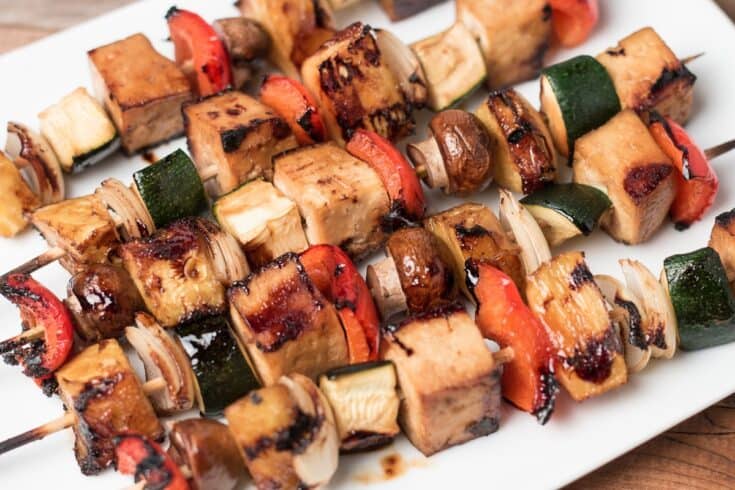Image for Grilled Tofu Veggie Kabobs in Teriyaki Marinade