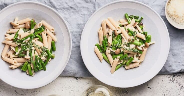 Image for Vegan Asparagus Mushroom Pasta Recipe