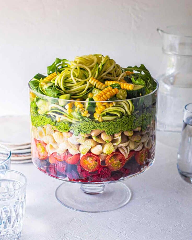 Image for Vegan Layered Pasta Salad with Pesto