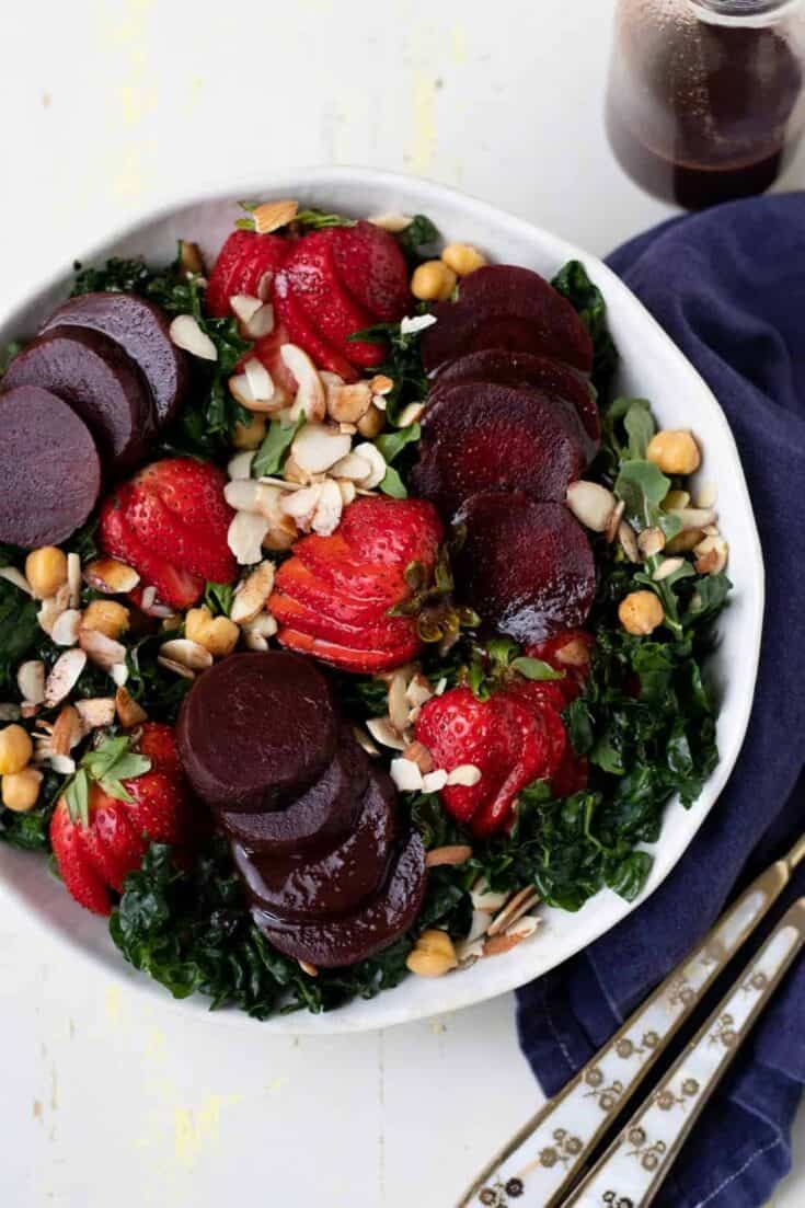 Image for Kale and Beetroot Salad with Strawberry Balsamic - Home-Cooked Roots