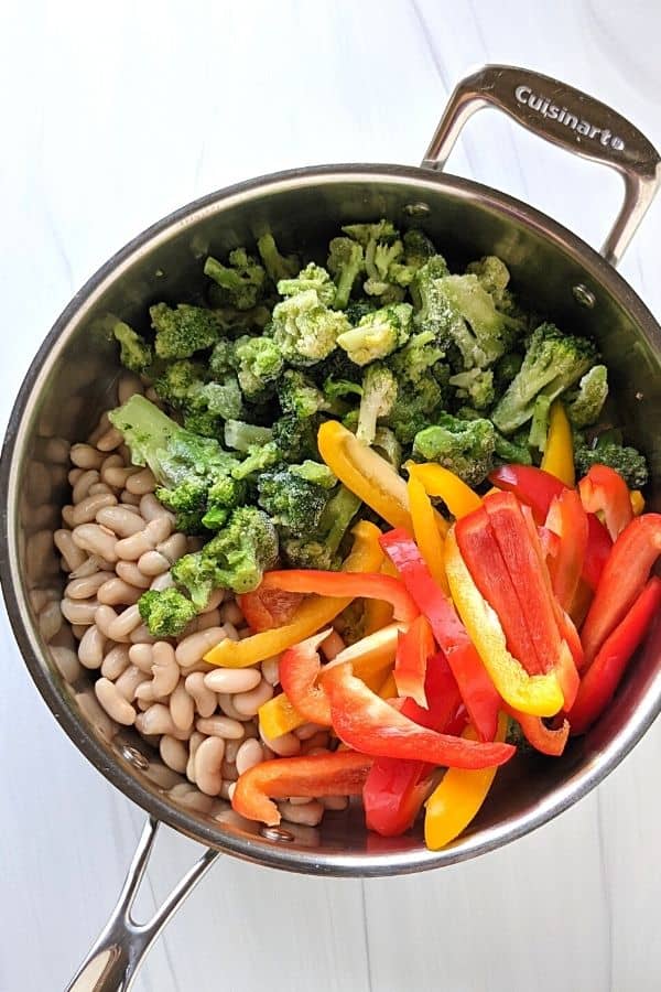 asian vegetables with plant based protein
