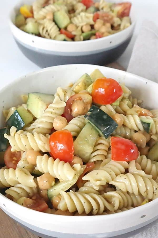 Vegan caprese salad with oil free dressing