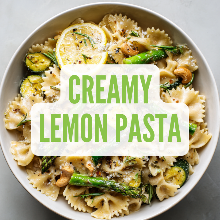 Creamy Vegan Lemon Pasta (Light, Fresh & Oil-Free)