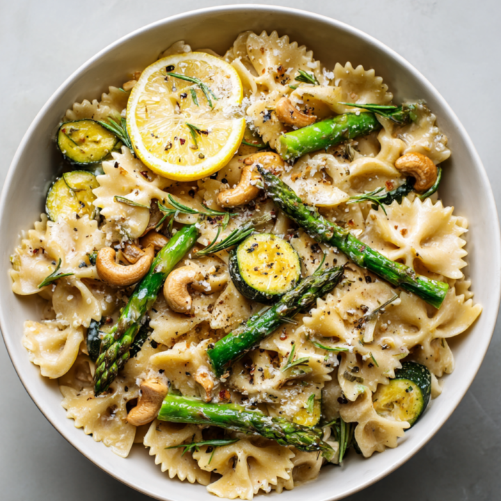 Creamy Vegan Lemon Pasta (Light, Fresh & Oil-Free)