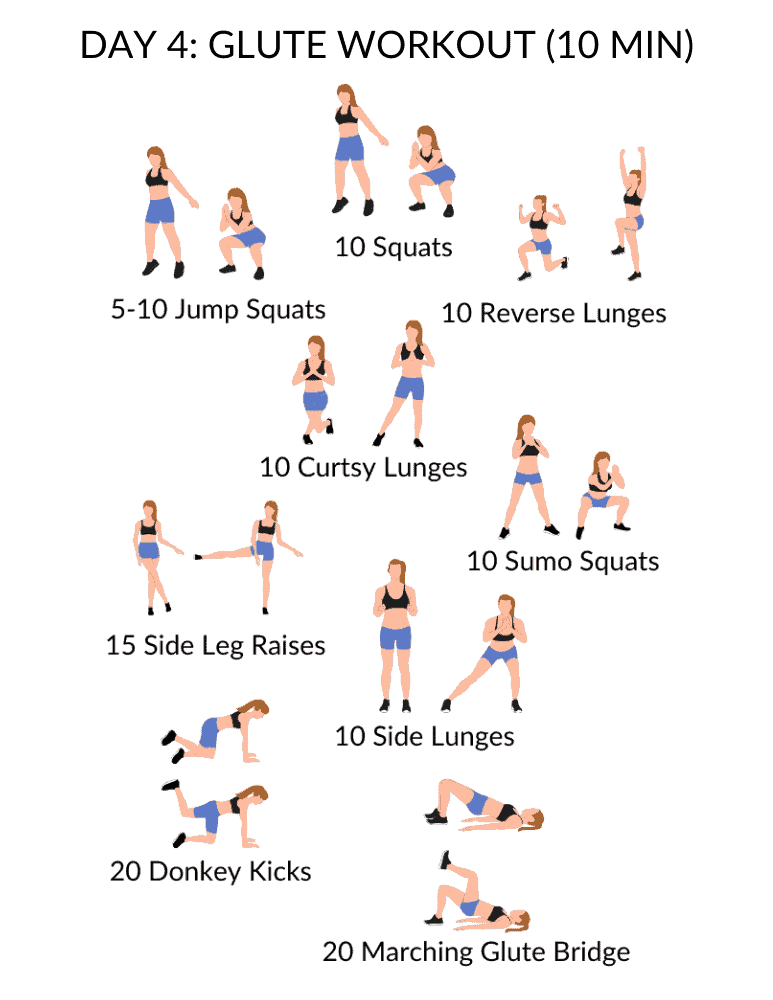 Glute workout routine for the 5 day program