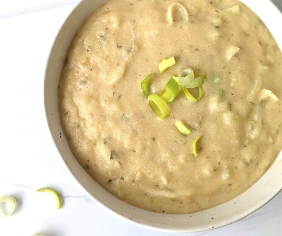 Creamy Vegan Potato Leek Soup (Without Cream)