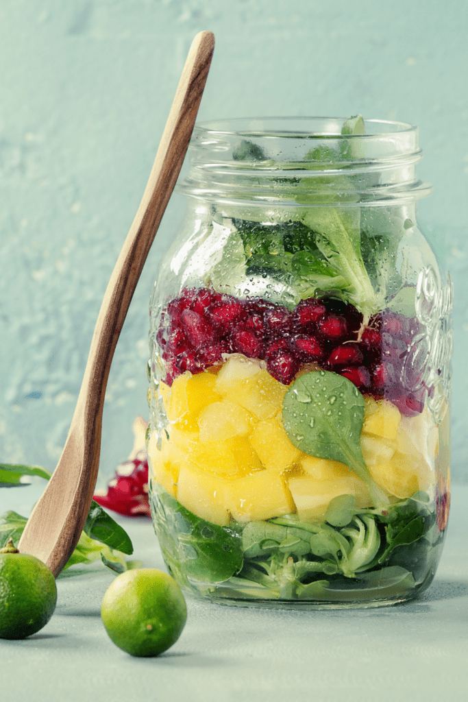 Smoothie prep in a mason jar