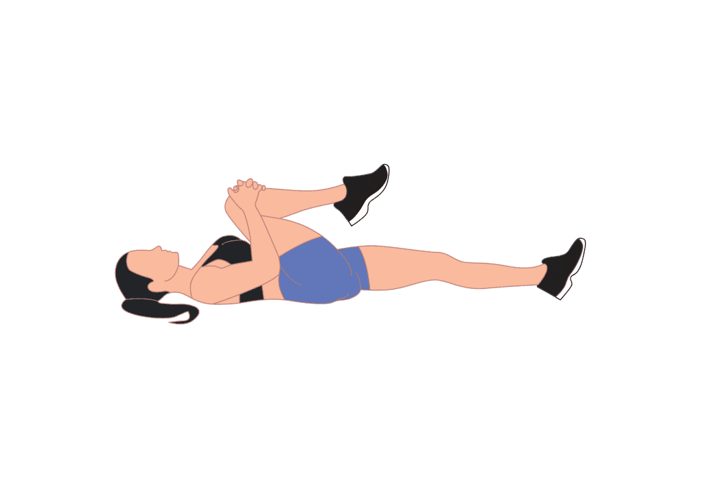 The knee to chest stretch will relax your hips as well as your lower spine, relieving some pressure on the spinal nerves.