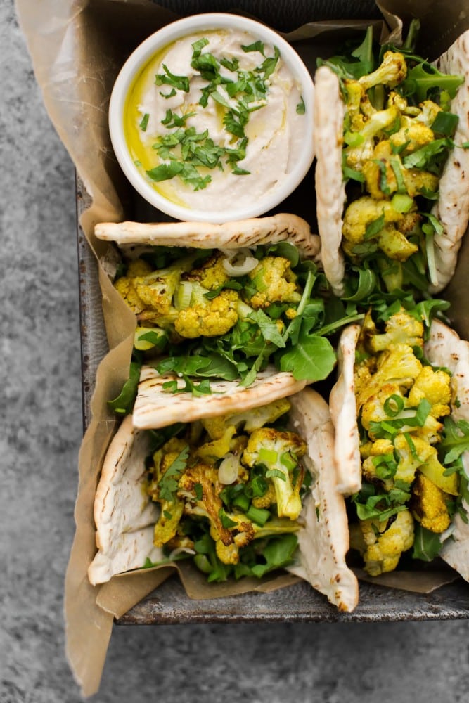 Image for Curried Cauliflower Wrap with Hummus