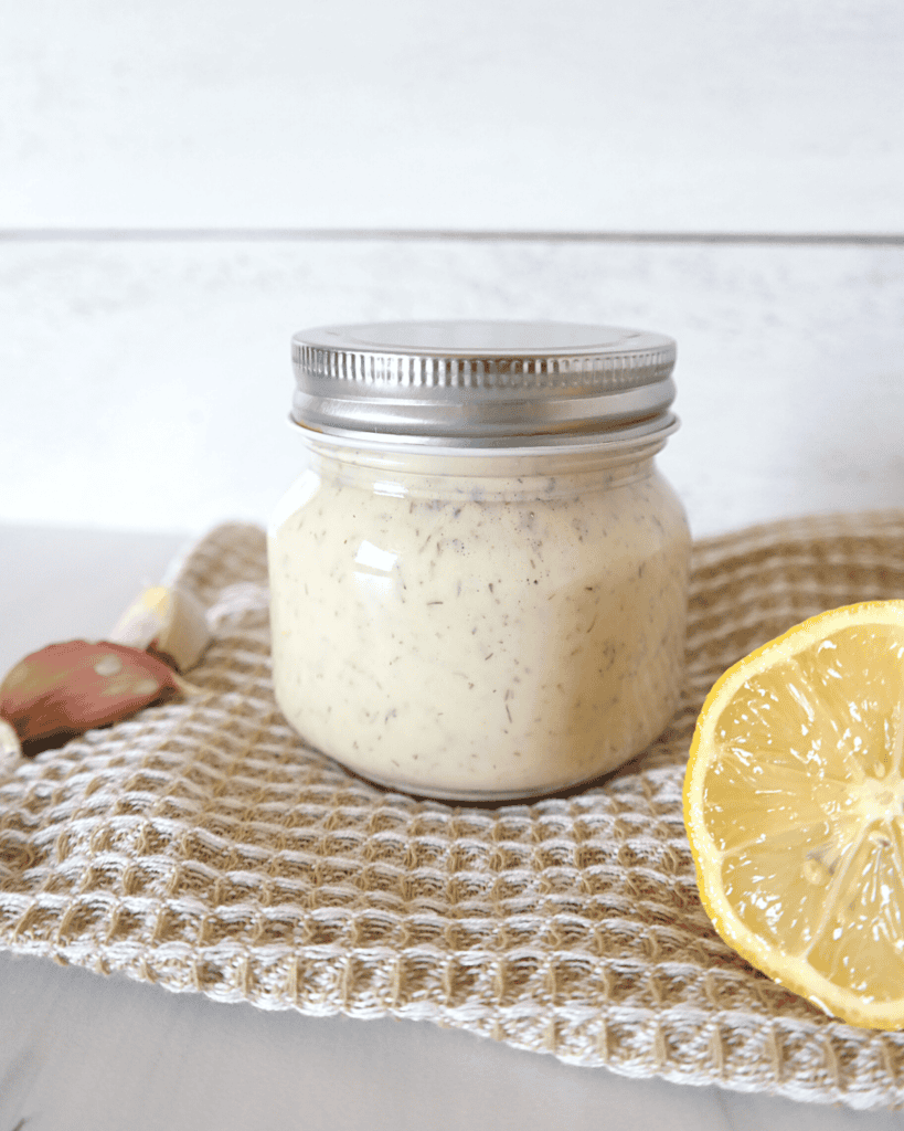 Easy dairy free ranch dressing vegan oil free with garlic and lemon