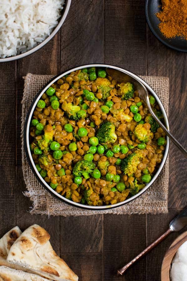 Image for One-Pot Lentil Curry with Peas (EASY + Instant Pot option)