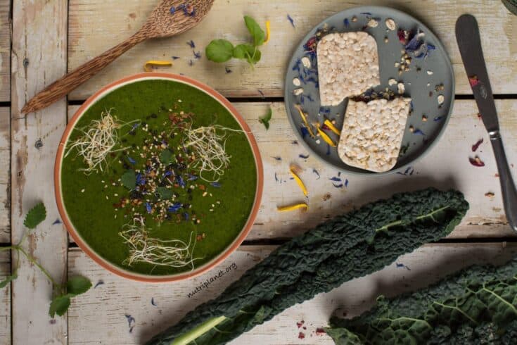Image for Creamy Vegan Soup with Peas, Broccoli and Kale [Oil-Free and Gluten-Free]