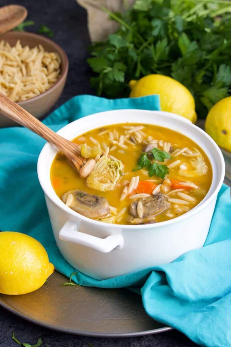 Image for Vegan Lemon Orzo Soup