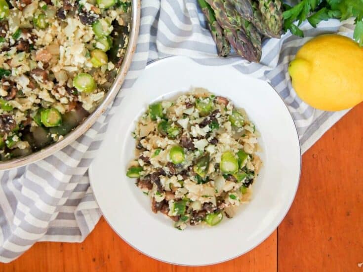 Image for Cauliflower risotto with asparagus and mushrooms