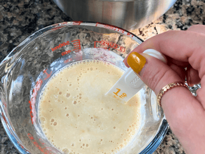 combine liquid ingredients for pancake