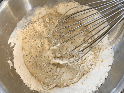 Fluffy vegan protein pancake instruction image 3: combine all ingredients