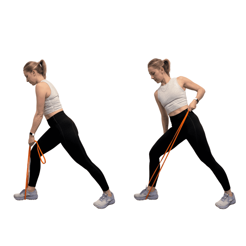 Crank the mover exercise with resistance band