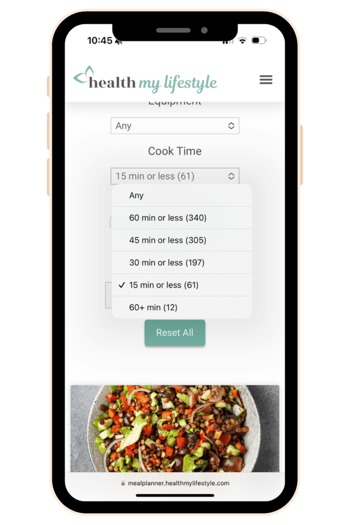 search options by time
