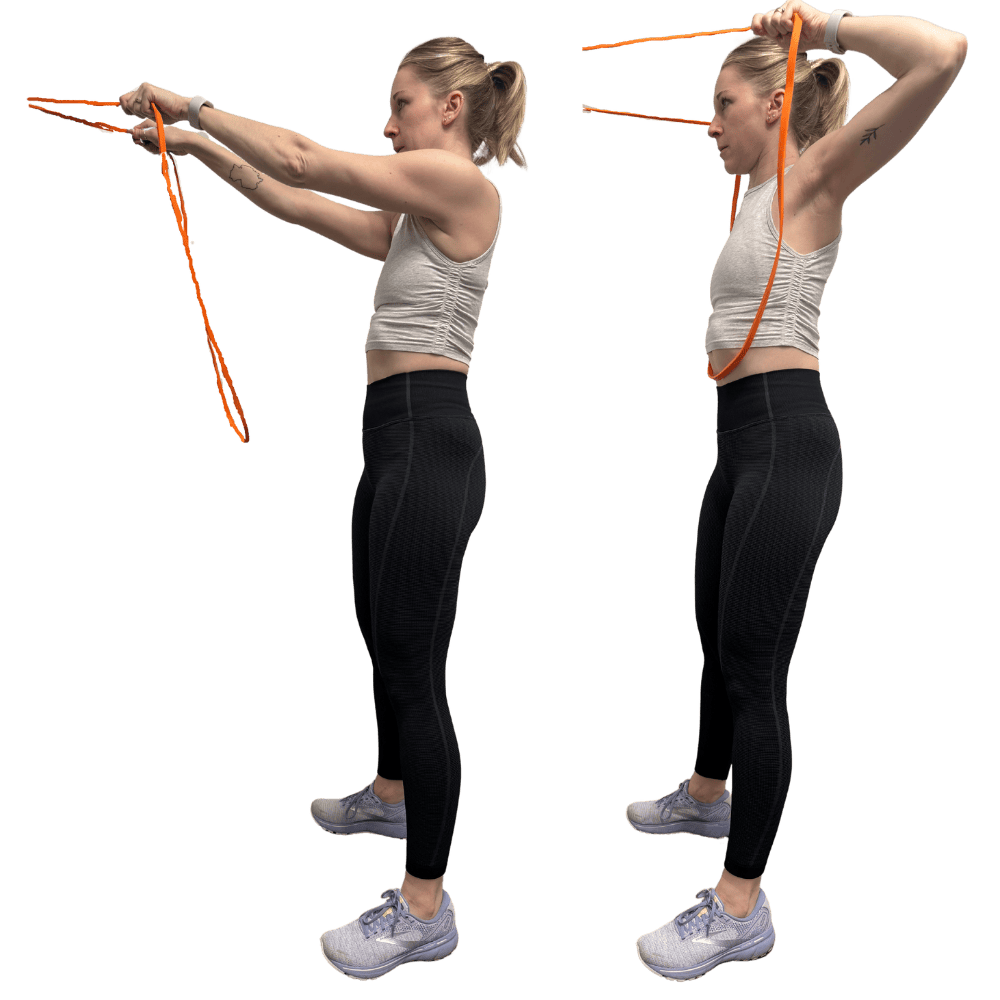 standing face pulls with resistance band