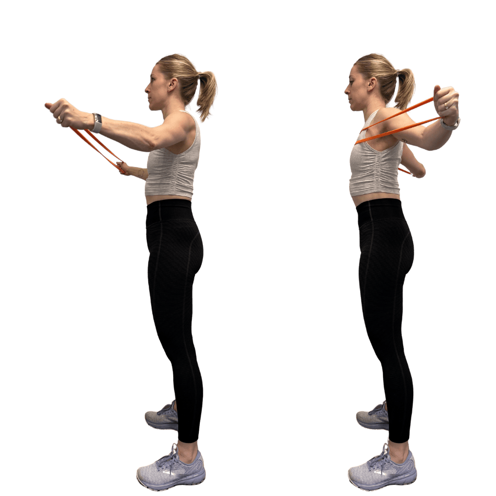 standing reverse fly with resistance band