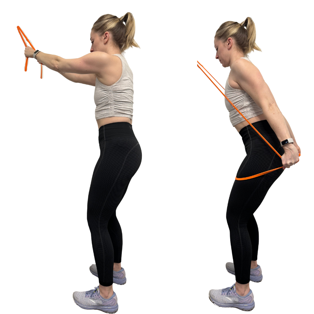 straight arm push down with resistance band