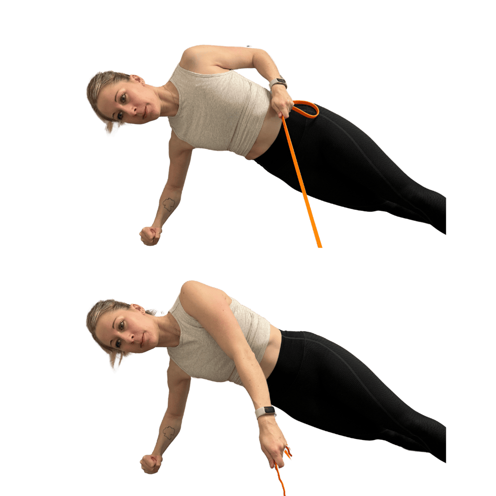 Resistance Band Side Plank and Pull