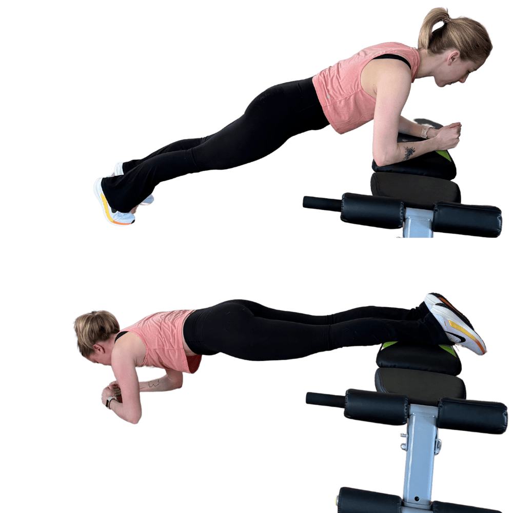 Bench Ab workout: Bench Decline or Incline Plank