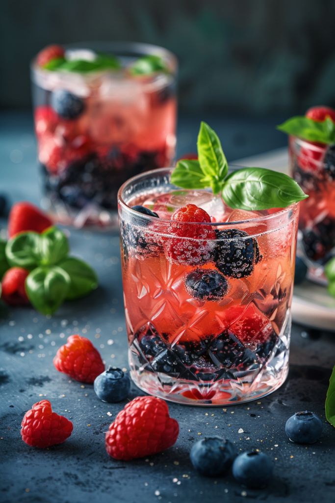 berry basil smash mocktail