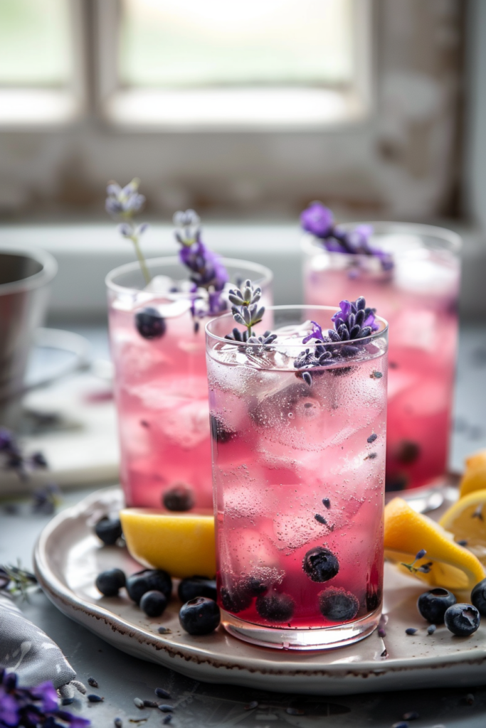 blueberry lavendar lemonade mocktail