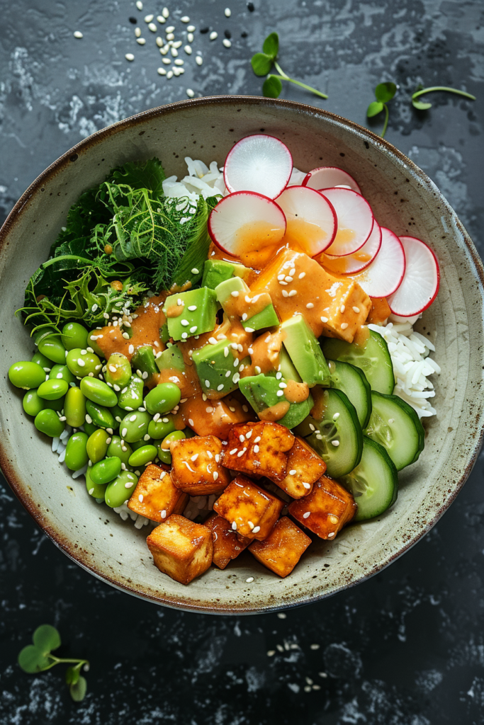 tofu protein meal poke bowl