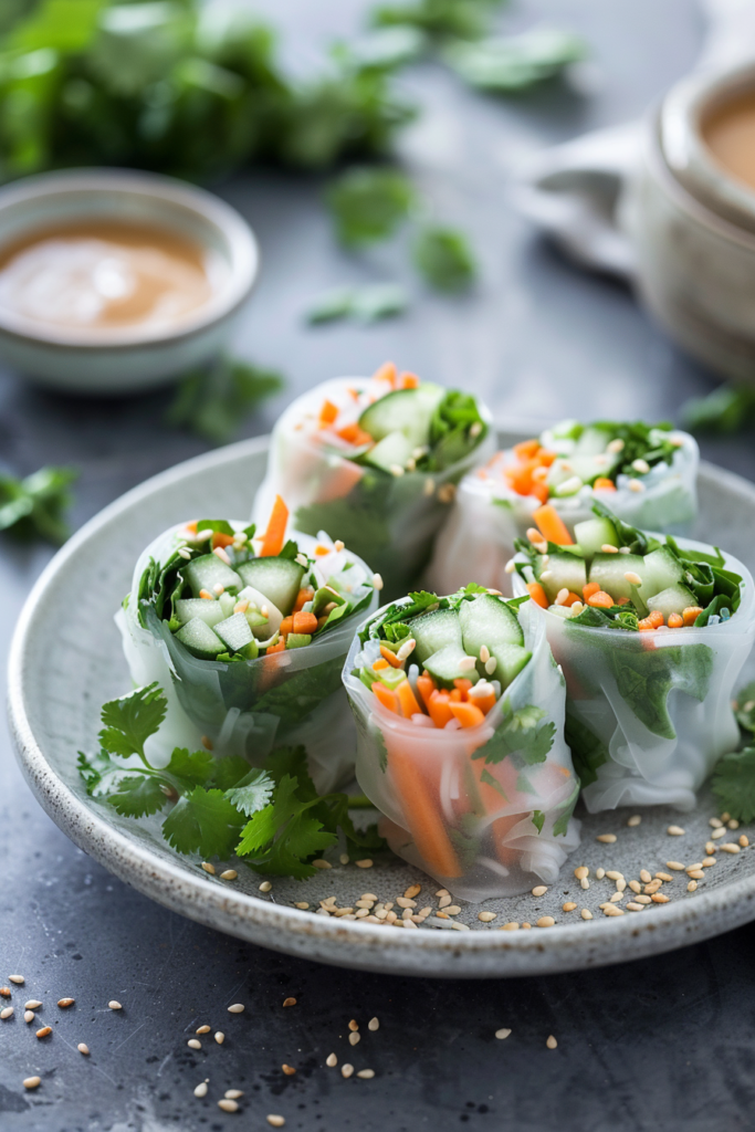 Vegan Summer Rolls with Peanut Dipping Sauce