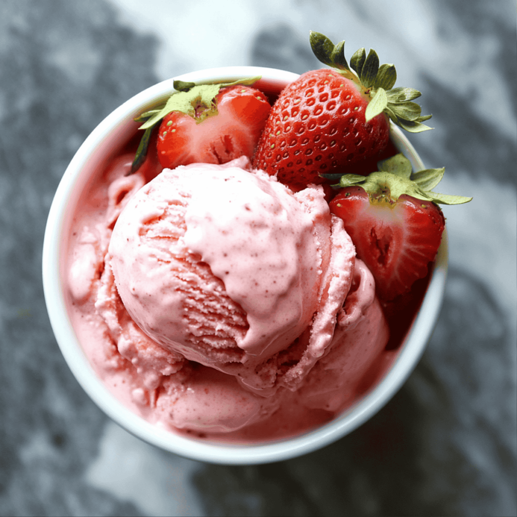 Vegan strawberry ice cream