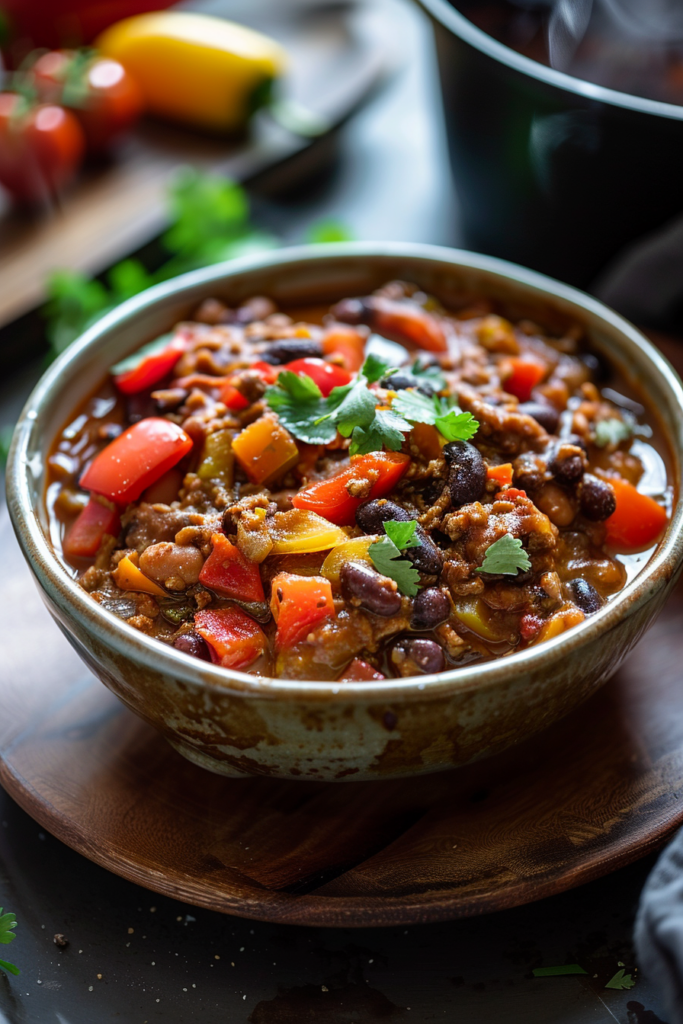 Vegan Black Bean Chili (28g Protein)